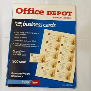 OD Inkjet/Laser Matte Business Cards 2” x 3.5” Ultra Ivory Premium 230 Cards
